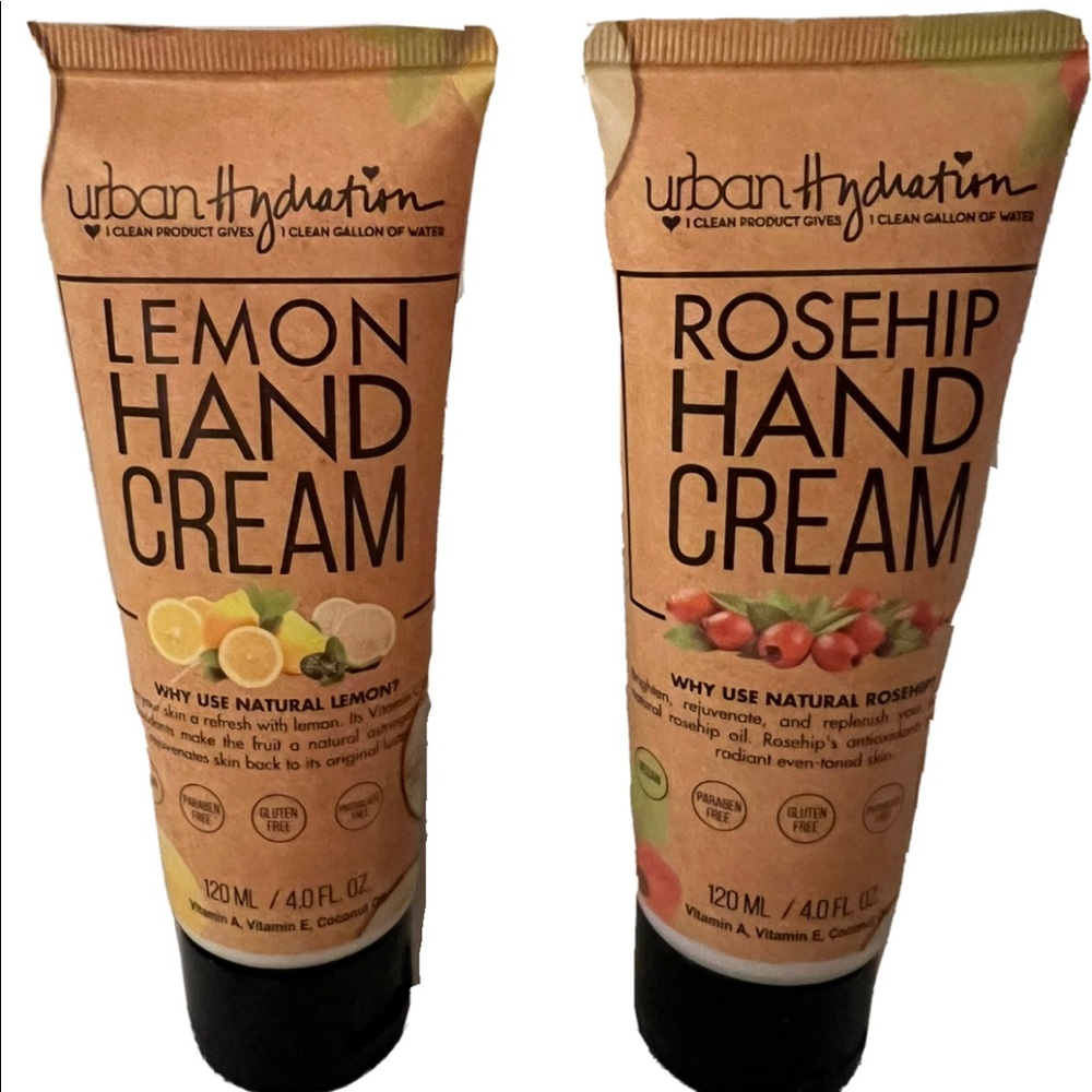 Urban Hydration Rosehip and Lemon Hand Cream 4 fl oz each X 2